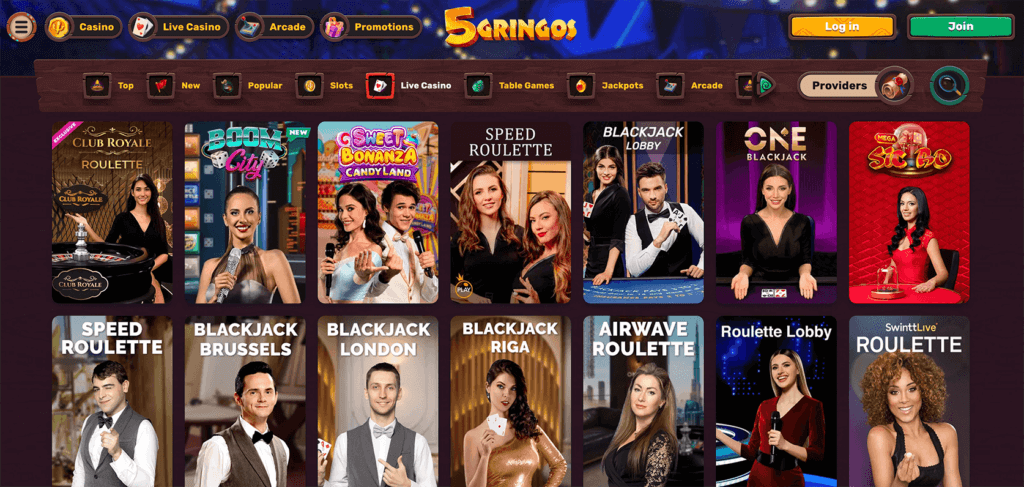 5gringos online casino - Live games