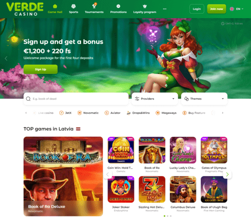Verde kazino vietnes apraksts un bonusi