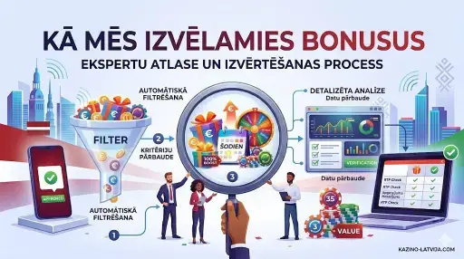 Kā mūsu ekspertu komanda izvēlās bonusus?