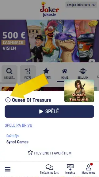 Kur atrast spēļu noteikumus online kazino vietnē?